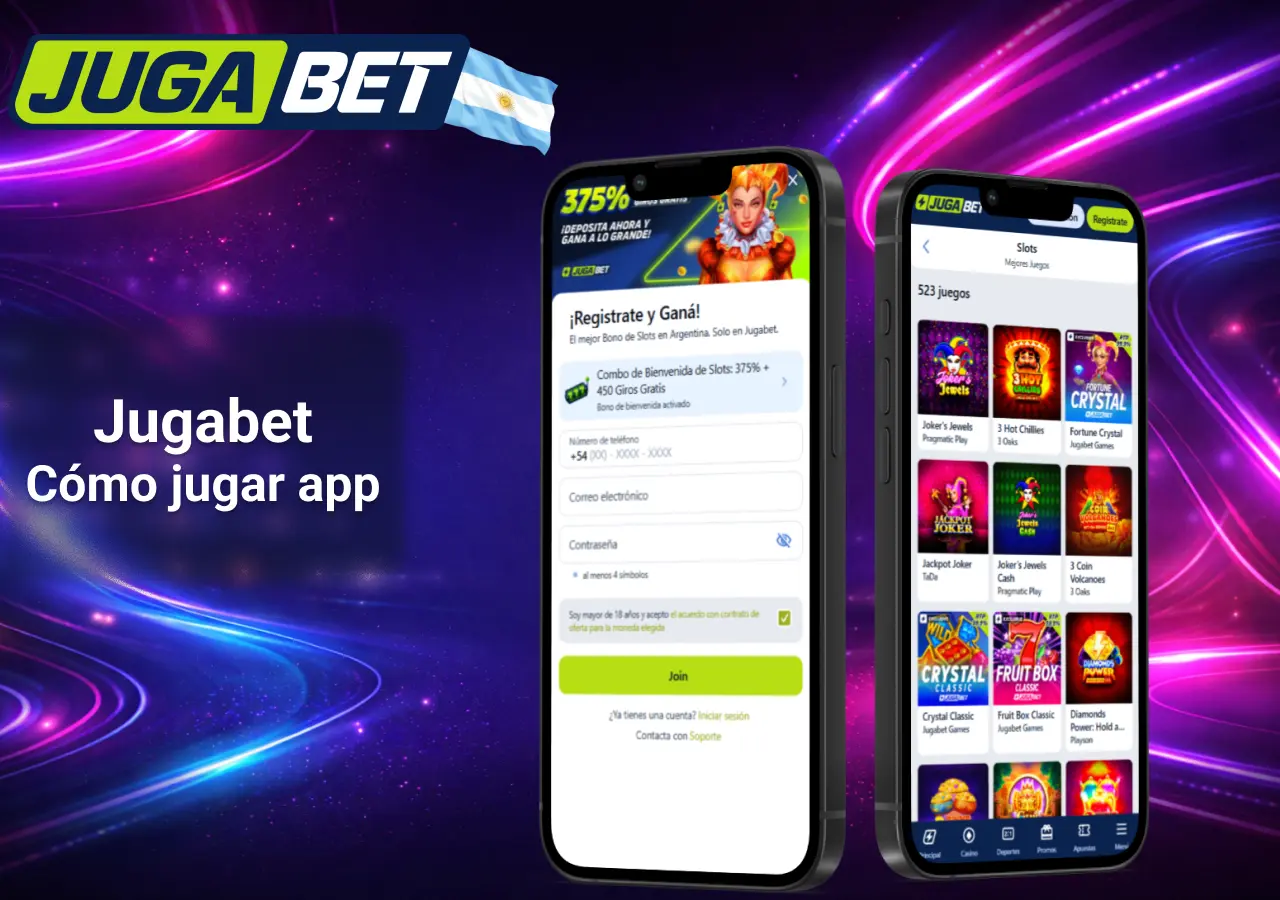 Jugabet Argentina cómo jugar en la aplicación móvil con tragamonedas y apuestas